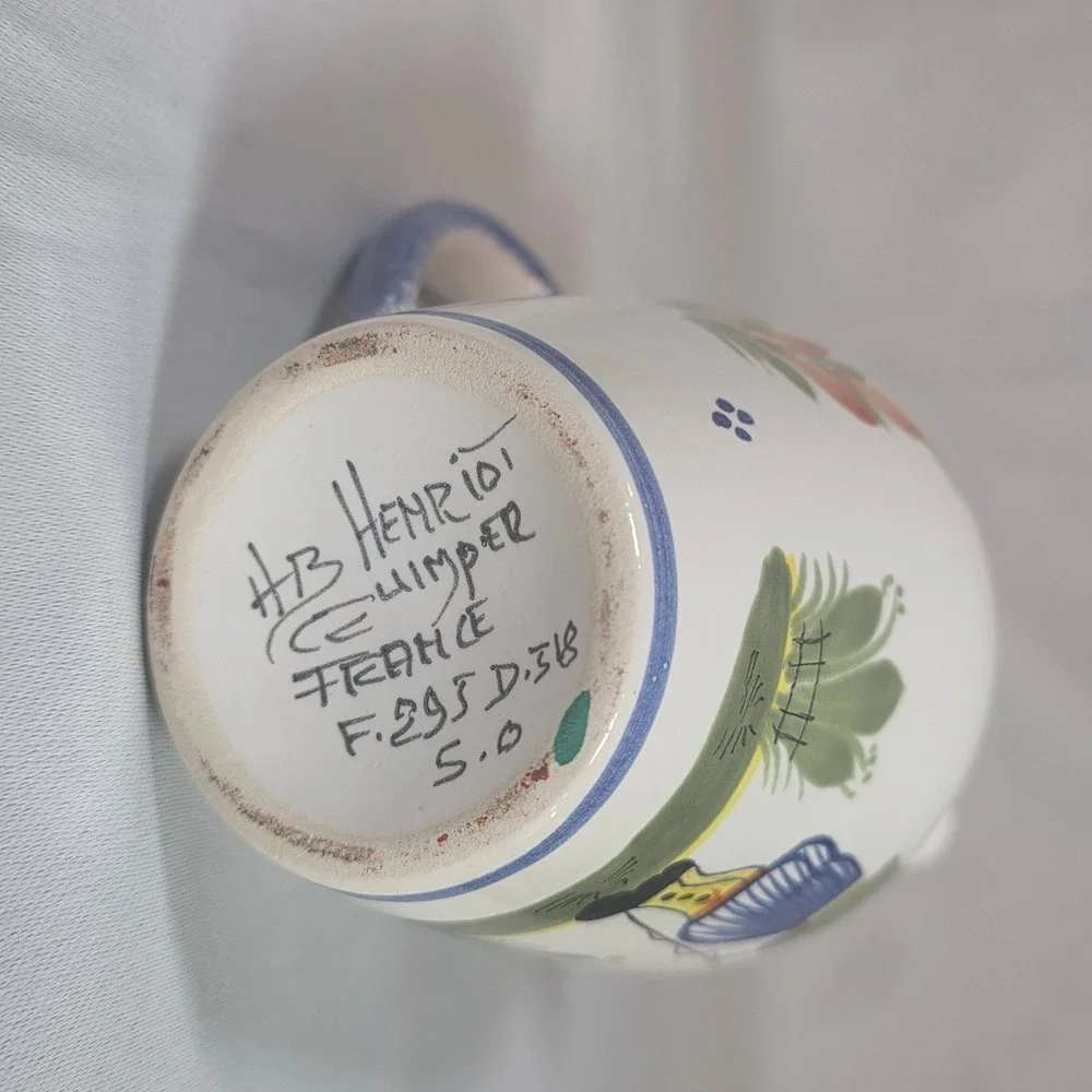 HB Henriot Quimper blue breton hb
